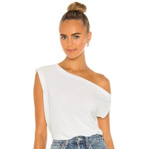 Norma Kamali x REVOLVE Drop Shoulder Top – White, Size XS (Fits Like S)